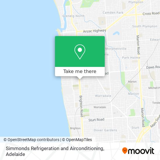Simmonds Refrigeration and Airconditioning map