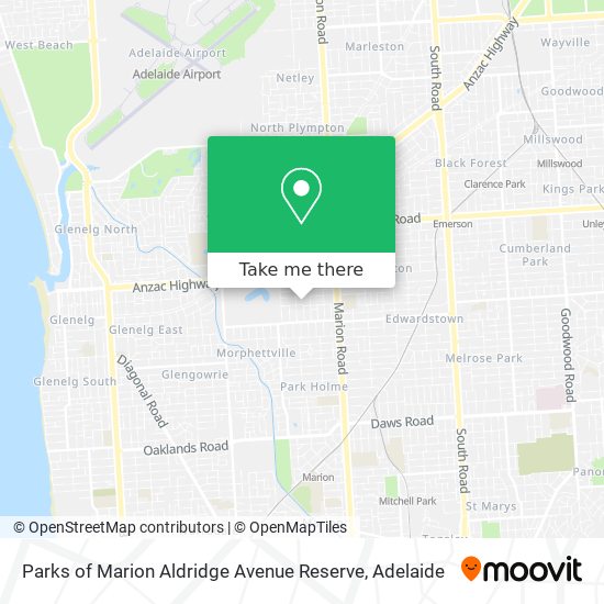 Parks of Marion Aldridge Avenue Reserve map