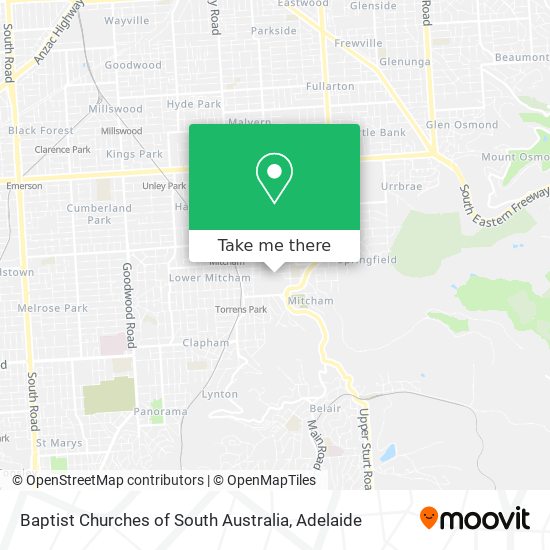 Mapa Baptist Churches of South Australia