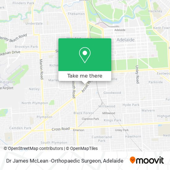 Dr James McLean -Orthopaedic Surgeon map