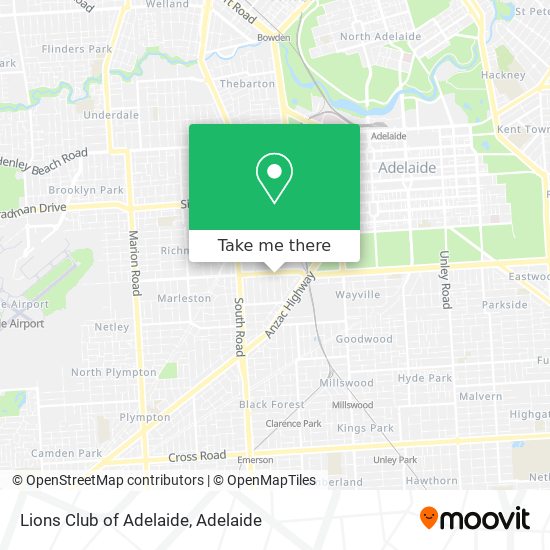 Lions Club of Adelaide map