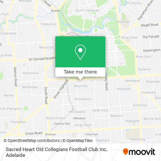 Sacred Heart Old Collegians Football Club Inc map