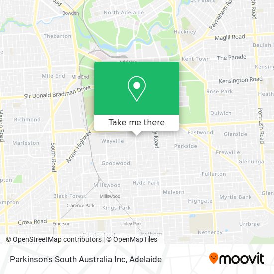 Parkinson's South Australia Inc map