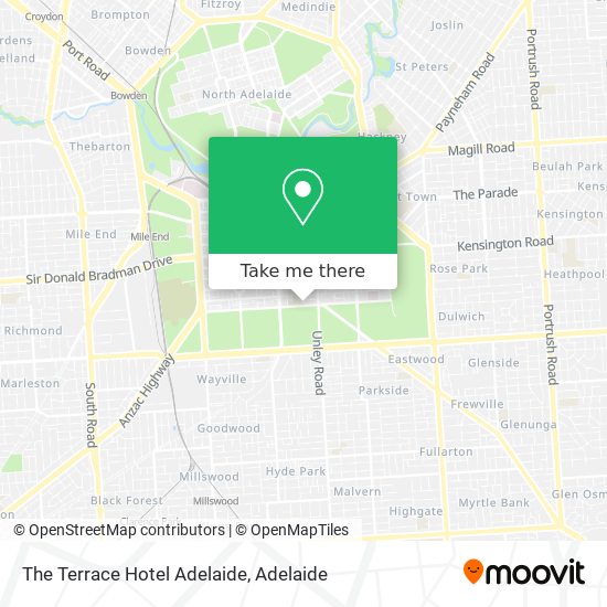 The Terrace Hotel Adelaide map