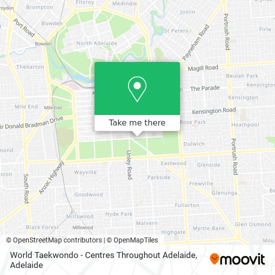 World Taekwondo - Centres Throughout Adelaide map