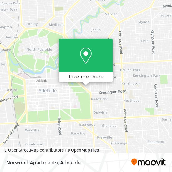 Mapa Norwood Apartments