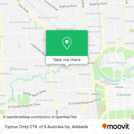 Cyprus Cmty CTR. of S Australia Inc map