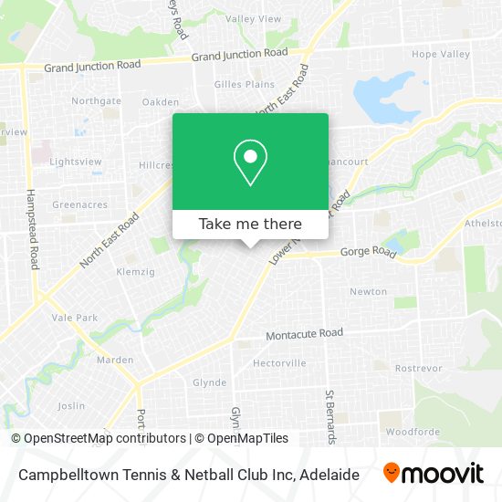 Mapa Campbelltown Tennis & Netball Club Inc