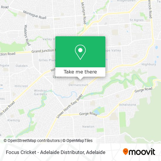 Focus Cricket - Adelaide Distributor map