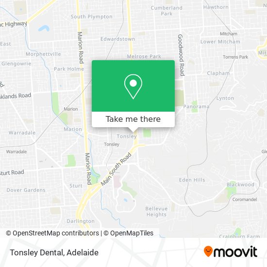 Mapa Tonsley Dental