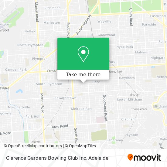 Clarence Gardens Bowling Club Inc map