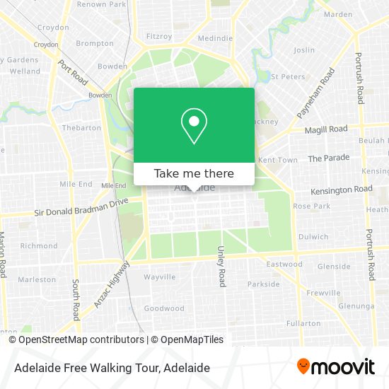 Adelaide Free Walking Tour map