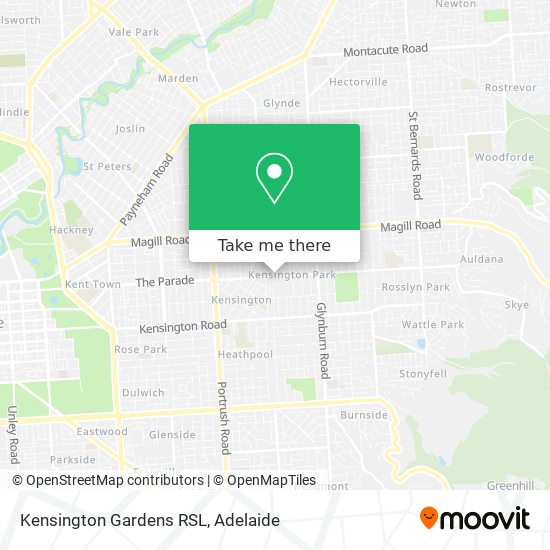 Kensington Gardens RSL map