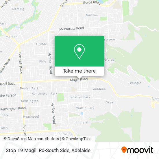 Stop 19 Magill Rd-South Side map