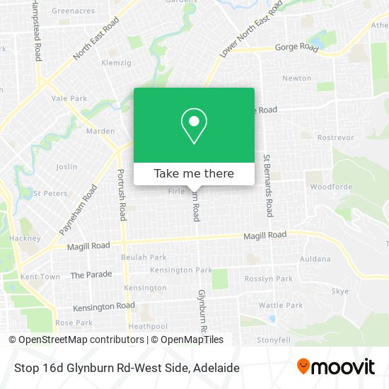 Mapa Stop 16d Glynburn Rd-West Side