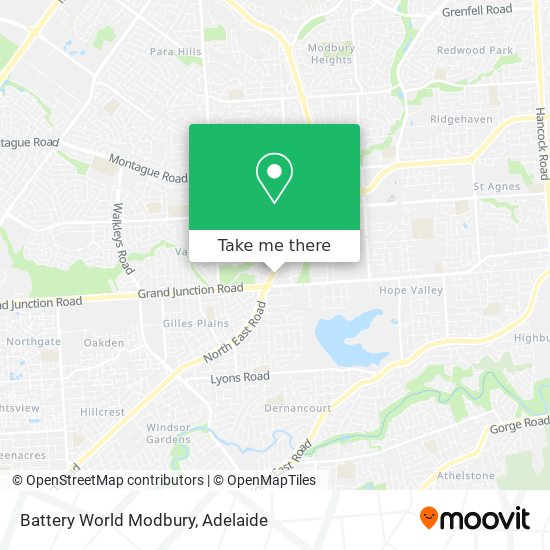 Mapa Battery World Modbury