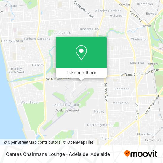 Qantas Chairmans Lounge - Adelaide map