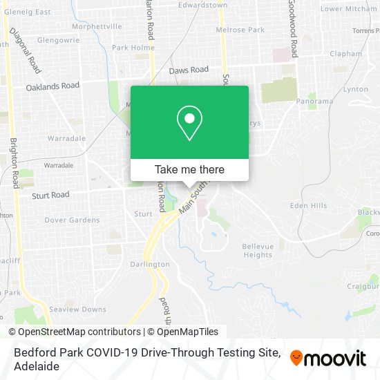 Bedford Park COVID-19 Drive-Through Testing Site map