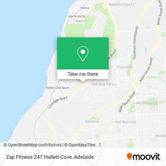 Mapa Zap Fitness 247 Hallett Cove