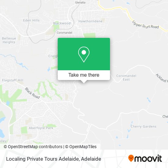 Localing Private Tours Adelaide map