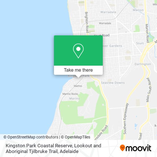 Kingston Park Coastal Reserve, Lookout and Aboriginal Tjilbruke Trail map