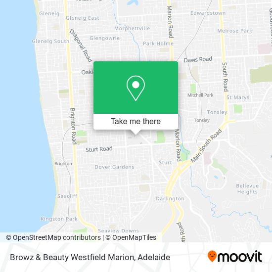 Mapa Browz & Beauty Westfield Marion