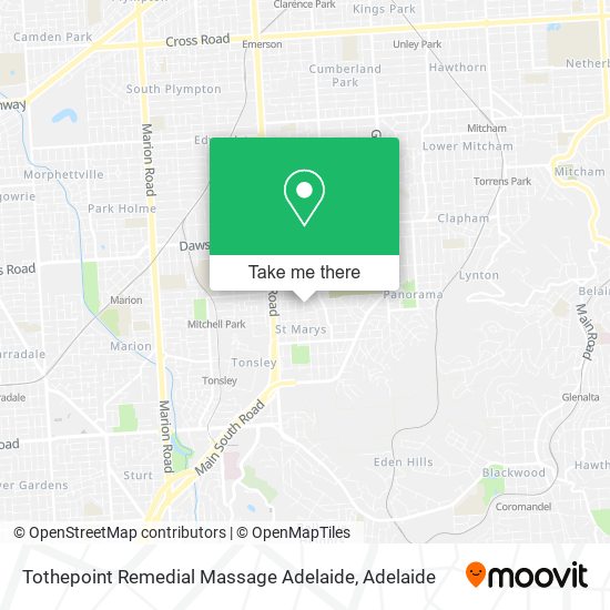 Mapa Tothepoint Remedial Massage Adelaide
