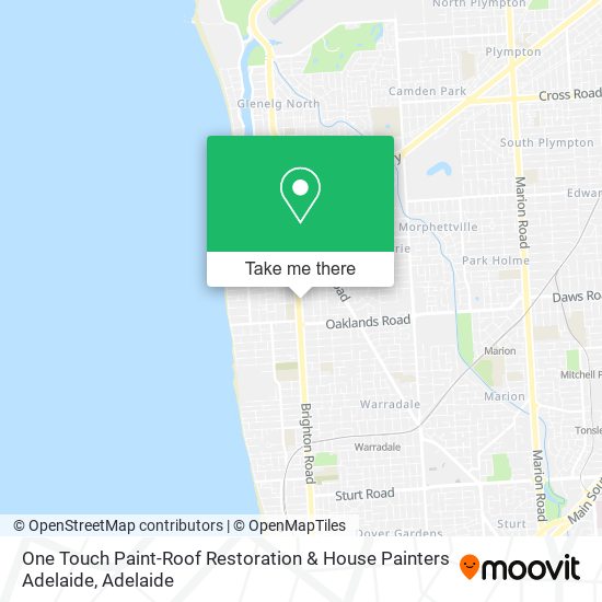 One Touch Paint-Roof Restoration & House Painters Adelaide map
