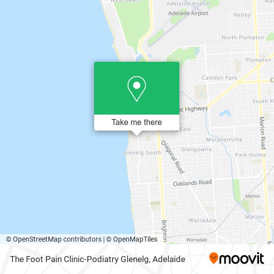 The Foot Pain Clinic-Podiatry Glenelg map