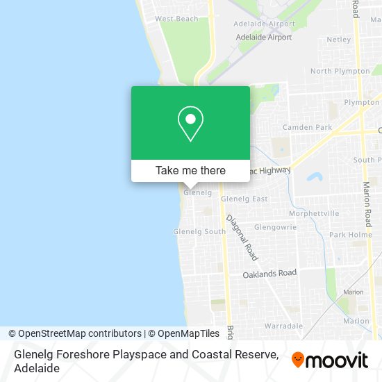 Glenelg Foreshore Playspace and Coastal Reserve map