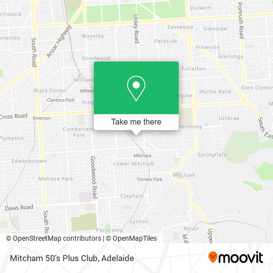 Mapa Mitcham 50's Plus Club