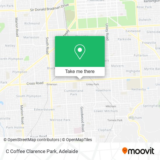 C Coffee Clarence Park map