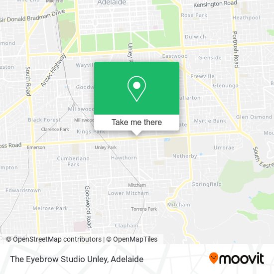 Mapa The Eyebrow Studio Unley