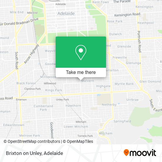 Brixton on Unley map