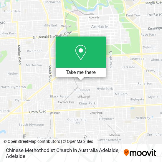 Mapa Chinese Methothodist Church in Australia Adelaide