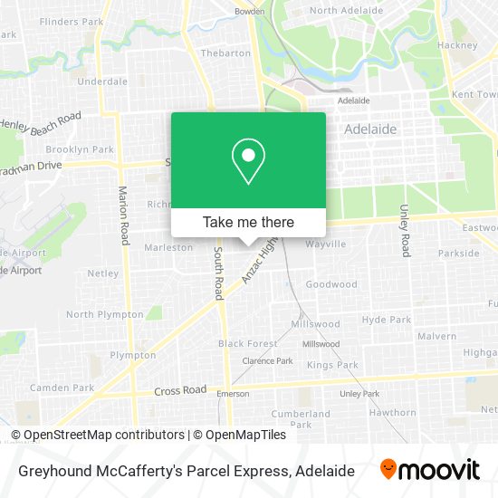 Greyhound McCafferty's Parcel Express map