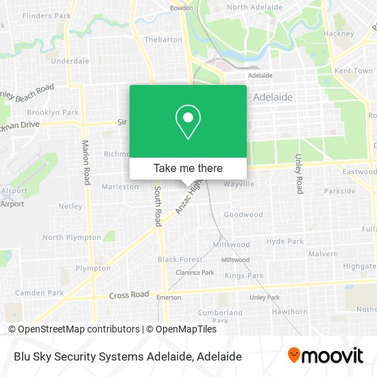 Blu Sky Security Systems Adelaide map