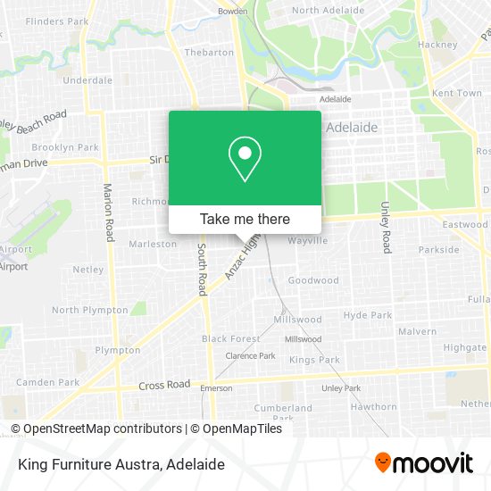 King Furniture Austra map