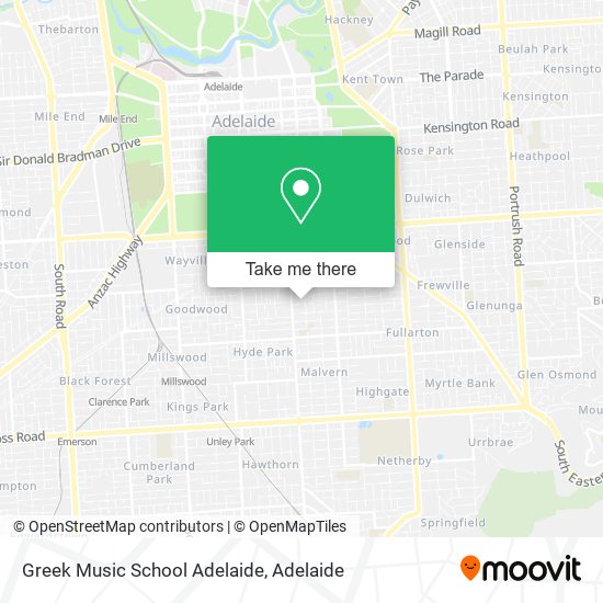 Mapa Greek Music School Adelaide