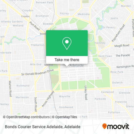 Mapa Bonds Courier Service Adelaide