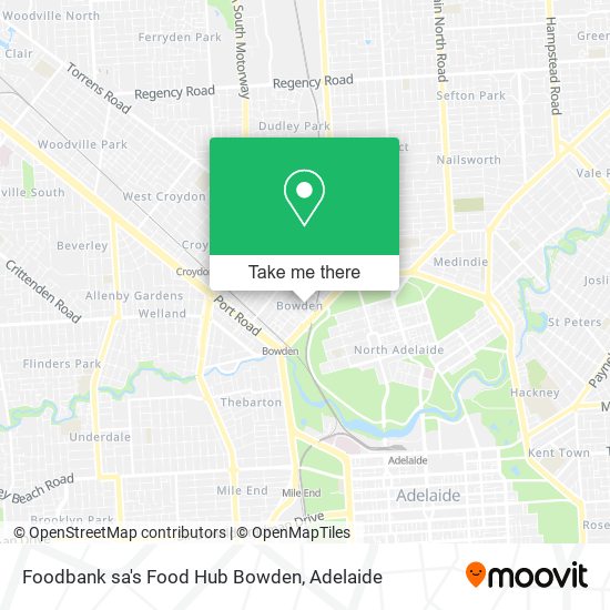 Foodbank sa's Food Hub Bowden map