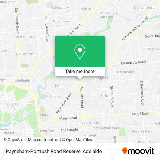 Payneham-Portrush Road Reserve map