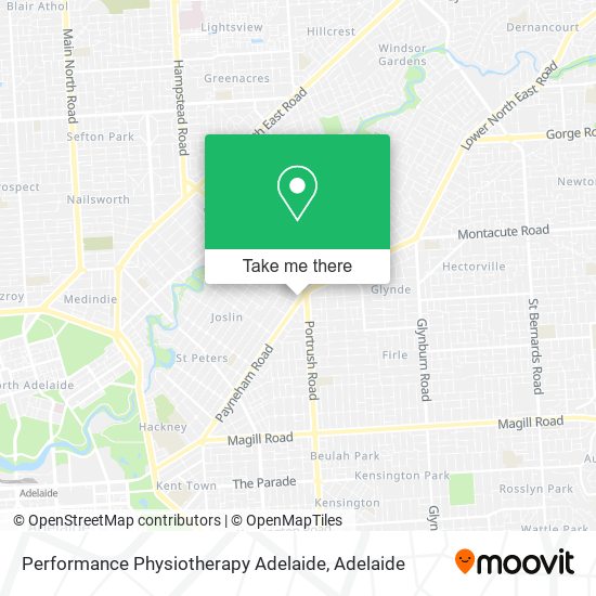 Mapa Performance Physiotherapy Adelaide