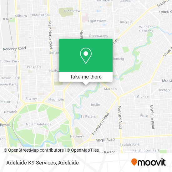 Mapa Adelaide K9 Services