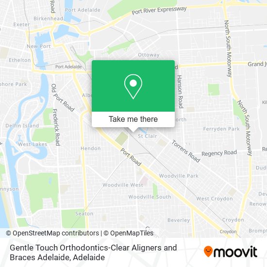 Mapa Gentle Touch Orthodontics-Clear Aligners and Braces Adelaide