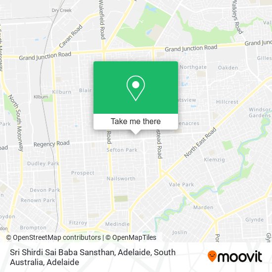 Mapa Sri Shirdi Sai Baba Sansthan, Adelaide, South Australia