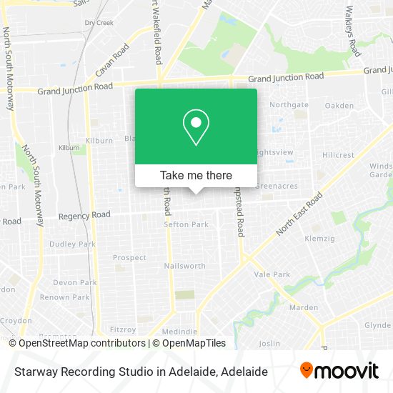 Mapa Starway Recording Studio in Adelaide