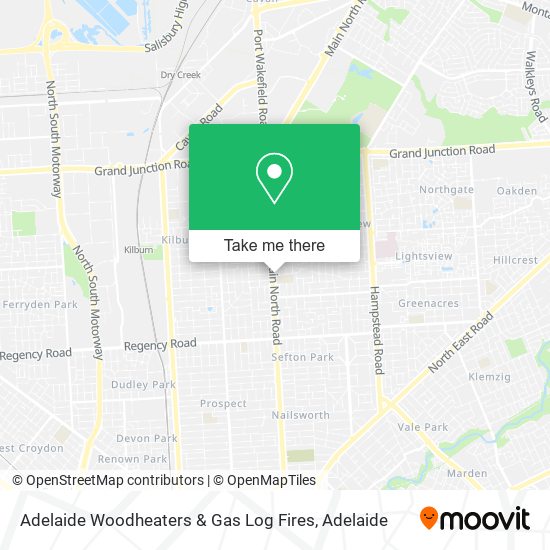 Mapa Adelaide Woodheaters & Gas Log Fires