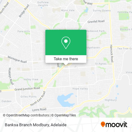 Mapa Banksa Branch Modbury