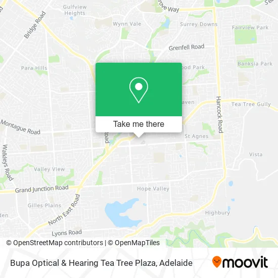 Bupa Optical & Hearing Tea Tree Plaza map